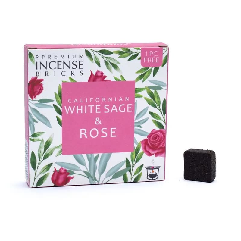 Aromafume Incense Bricks White Sage & Rose-- 40G