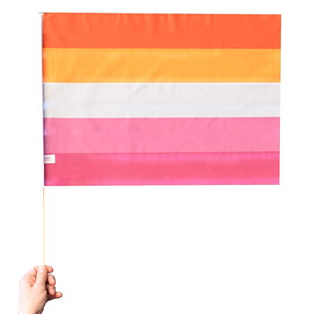 Lesbian sunset flag on a stick - medium size 