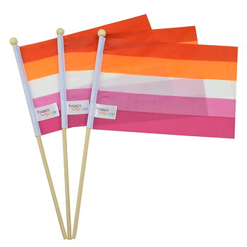 Lesbian sunset flag on a stick mini