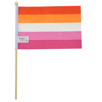 Lesbian sunset flag on a stick mini