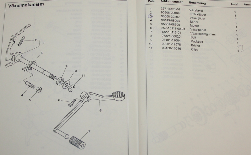 Yamaha FS1 växelfjäder 90508-32207 Alkuperäinen - 2