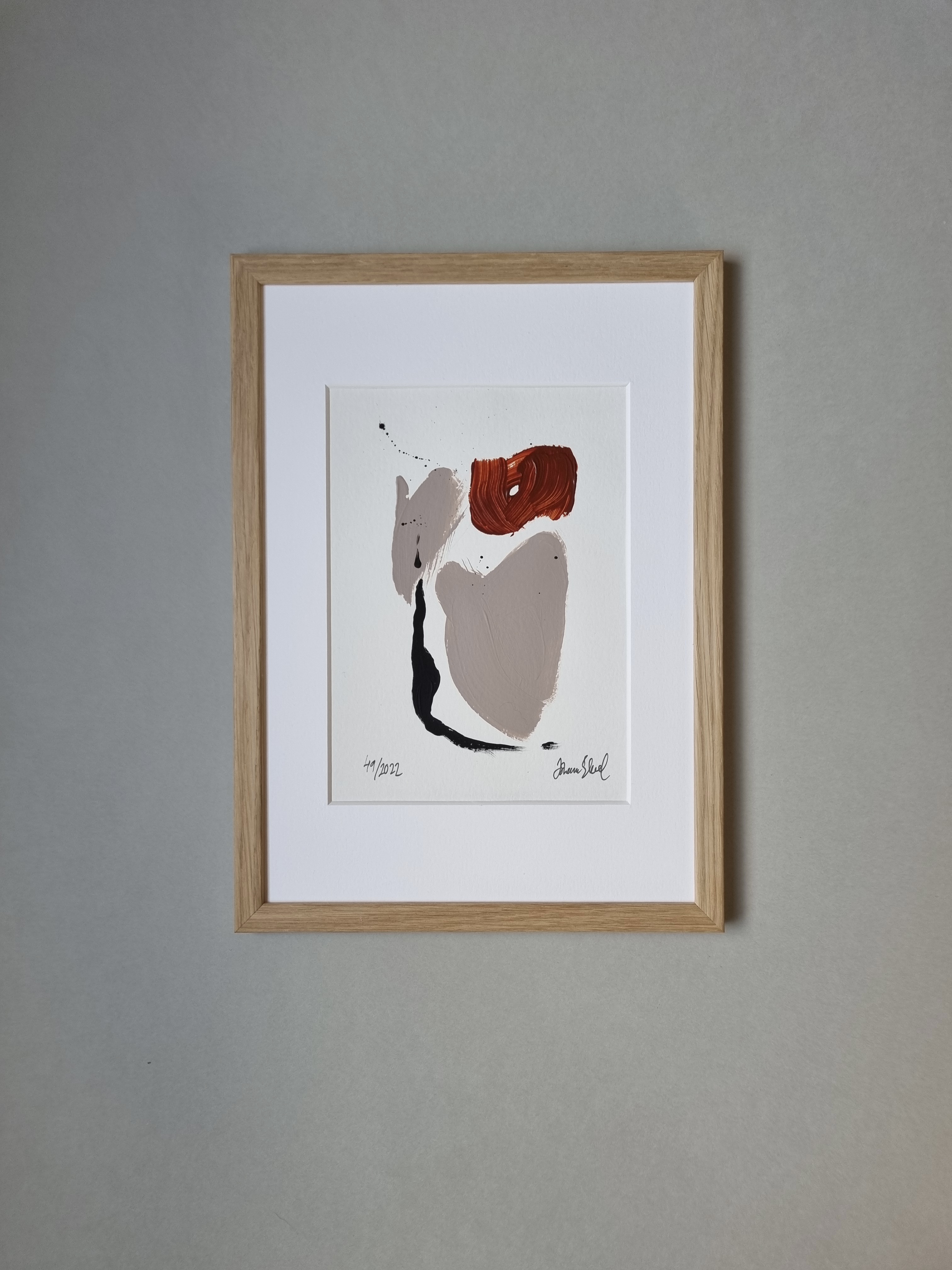 (SÅLD) No. 49 Handmålat mini-konstverk 15x21 cm (A5)
