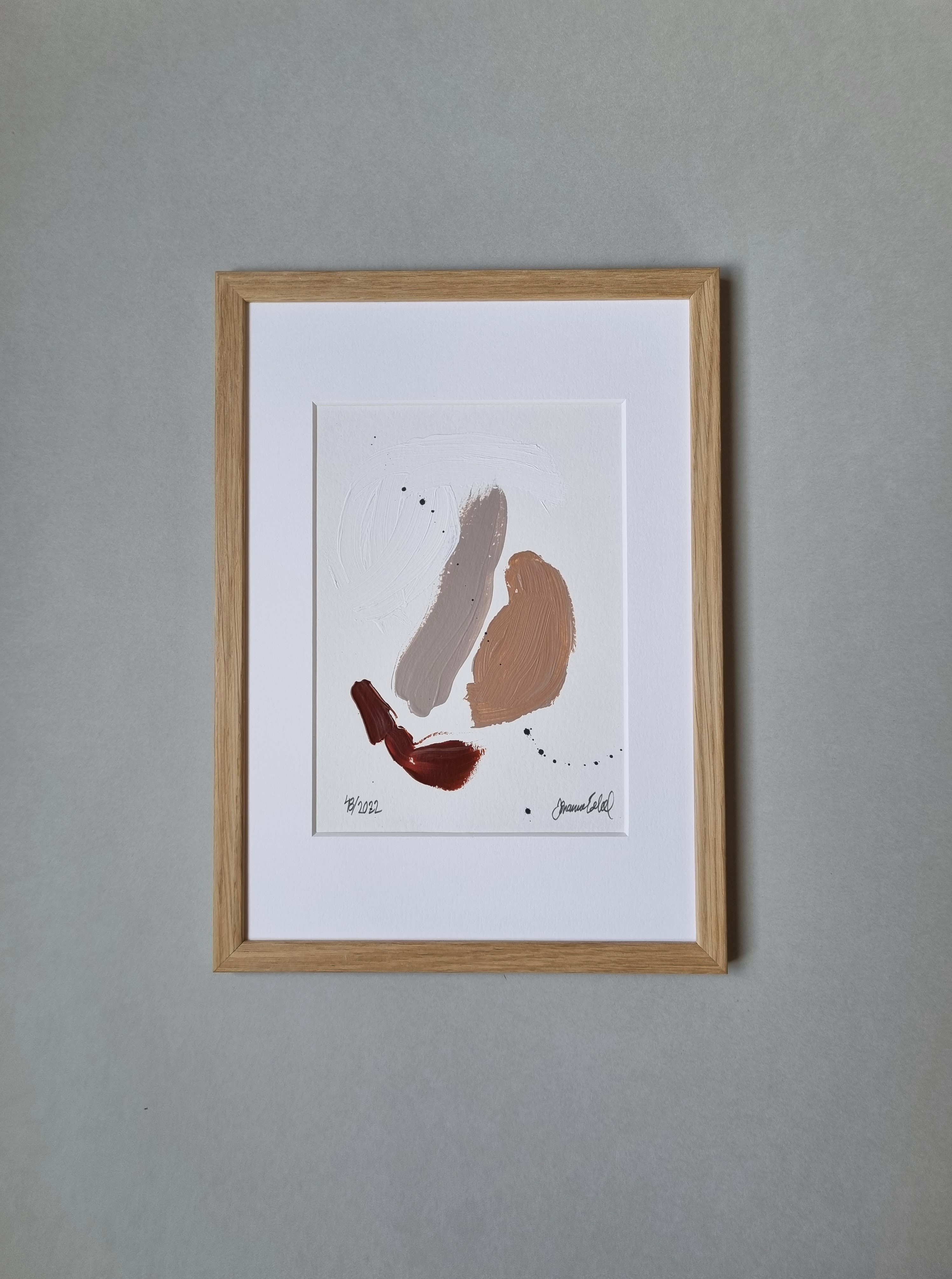 (SÅLD) No. 48 Handmålat mini-konstverk 15x21 cm (A5)