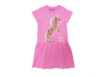 Klänning med gulligt hästmotiv rosa