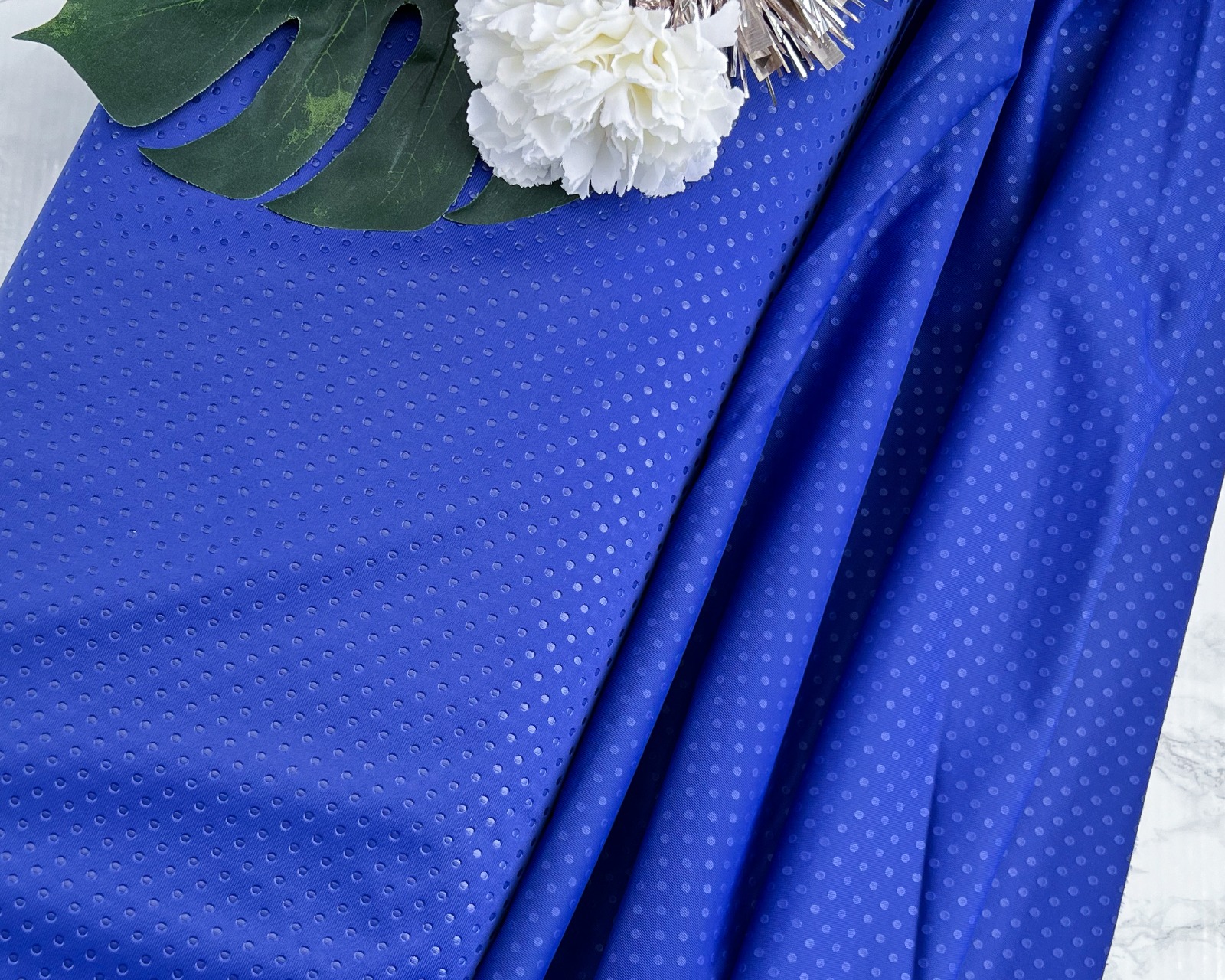 Lingerie Satin  in blue with lovely pattern