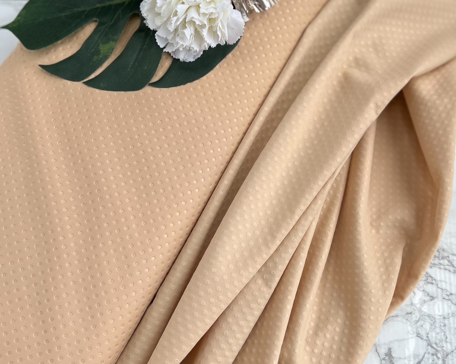 Lingerie Satin  in beige with lovely pattern