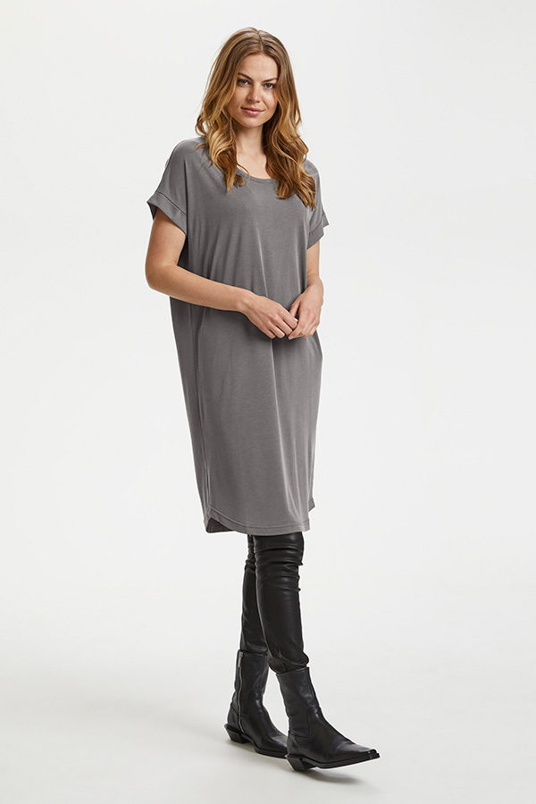 Culture - Kajsa T-shirt Dress Blackened Pearl - 3