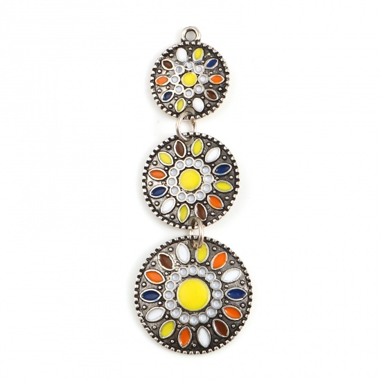 Berlock - Enameld circles,  Yellow