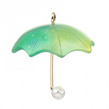 Berlock -  Paraply i Resin & Metall,  Grön