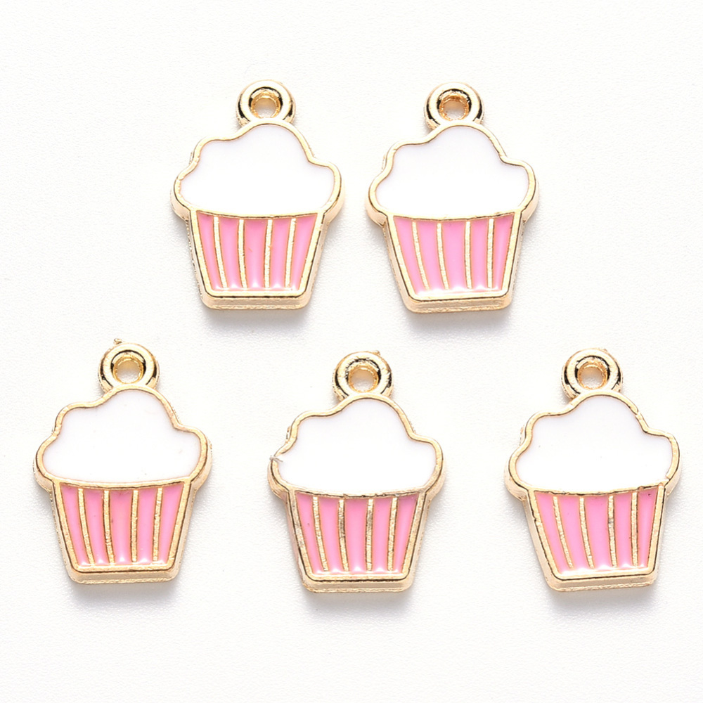 Charm , Cupcake pink white - 2