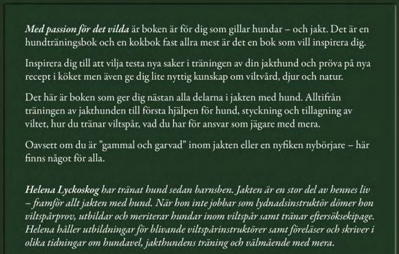 Med passion för det vilda, Jakten - Hundarna - Maten av Helena Lyckoskog - 6