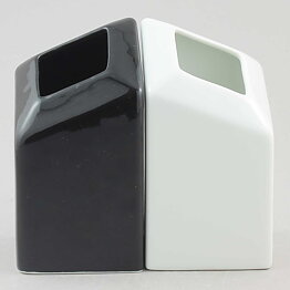 Lisa Larson (Quartette 1980s) Two Architectonic Vases 13 cm