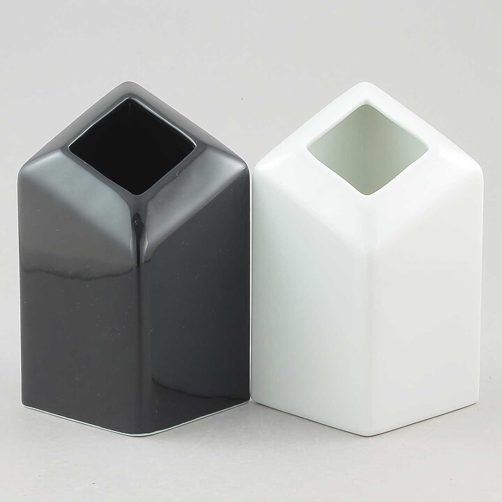 Lisa Larson (Quartette 1980s) Two Architectonic Vases 13 cm