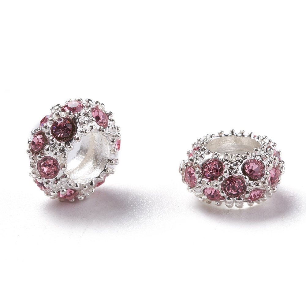 Pärla / hänge - Silver m strass-stenar, GammelRosa