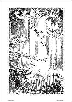 Mumin poster 50x70 cm - Mumin i gläntan