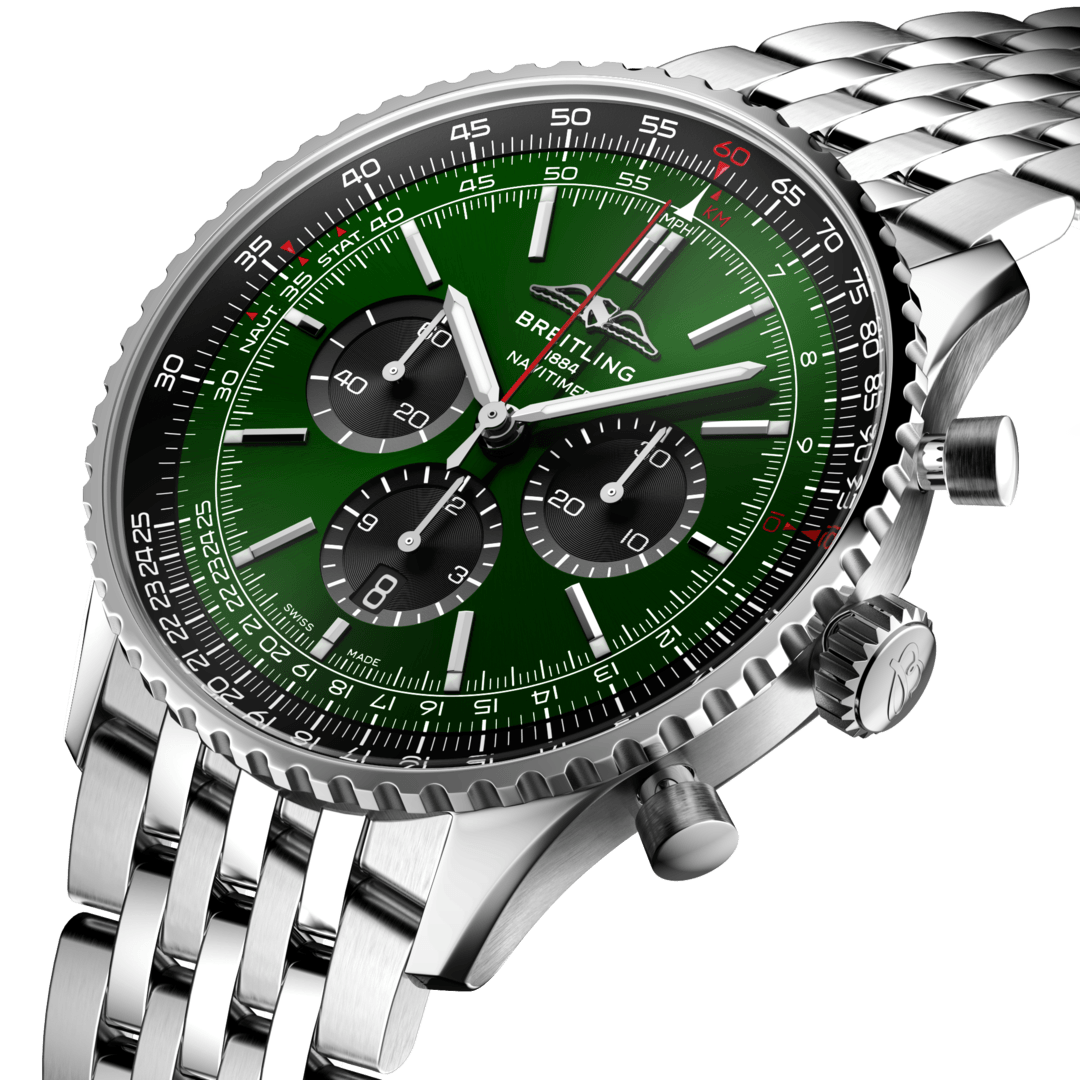 Breitling AB0137241L1A1 Breitling Navitimer B01 Chronograph 46 Grön profil