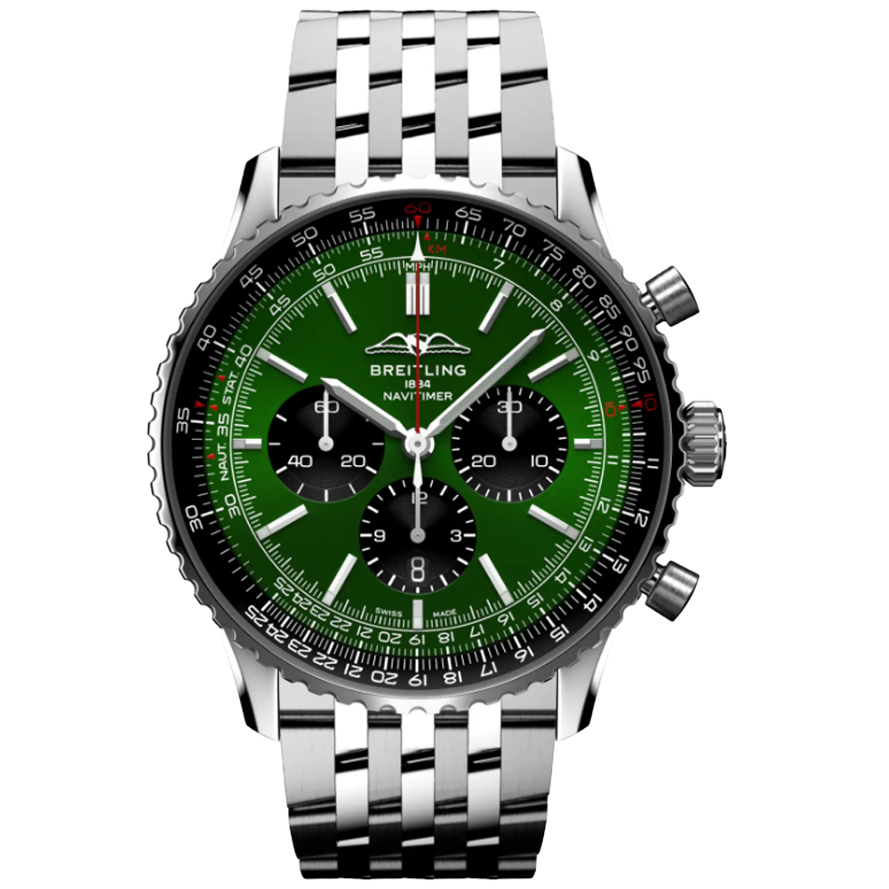 Breitling AB0137241L1A1 Breitling Navitimer B01 Chronograph 46 Grön profil