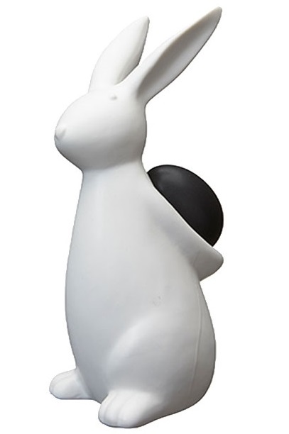 Easter bunny - Hare with eggs - Rabbit - White - 17 cm - 2