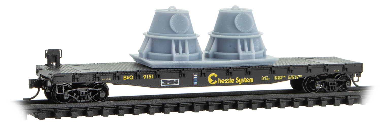 Flatcar F-20 w load B&0 #9151