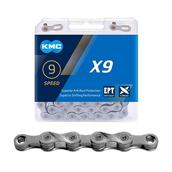 Kedja KMC X9, 9-delad EPT, antirost, 114L