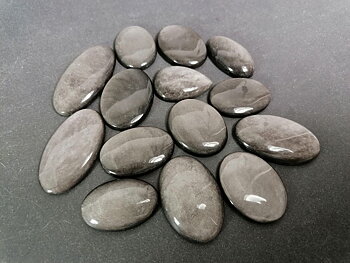 Silver Sheen Obsidian Cabochon - AA+ kvalitet