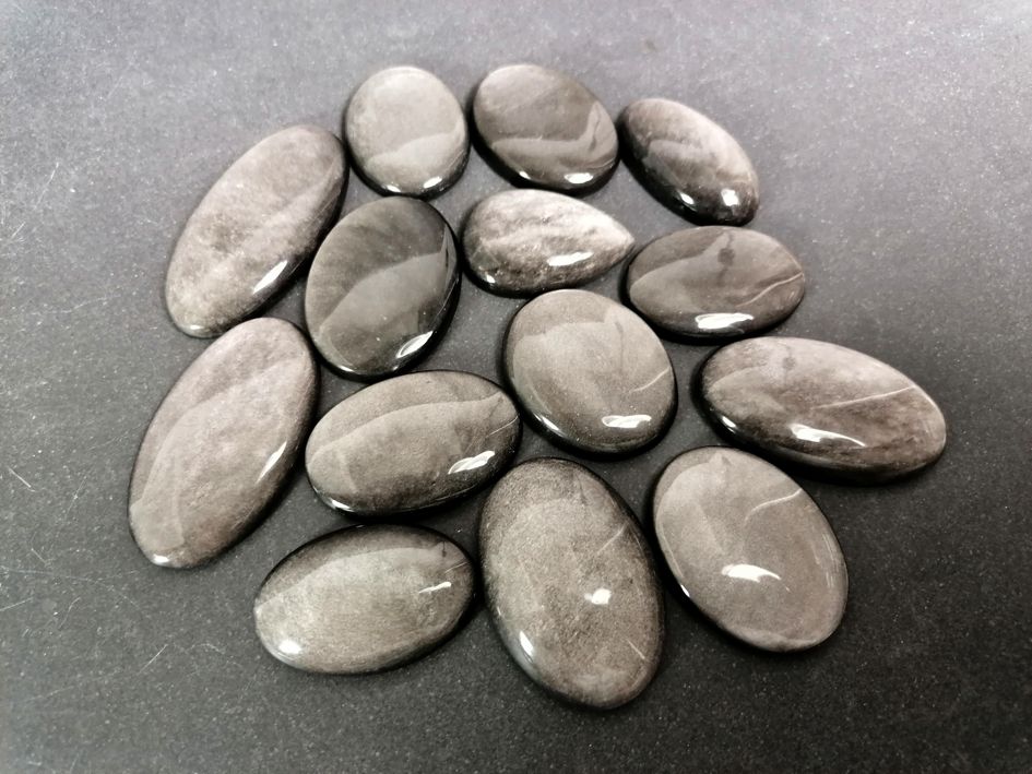 Silver Sheen Obsidian Cabochon - AA+ kvalitet - 2