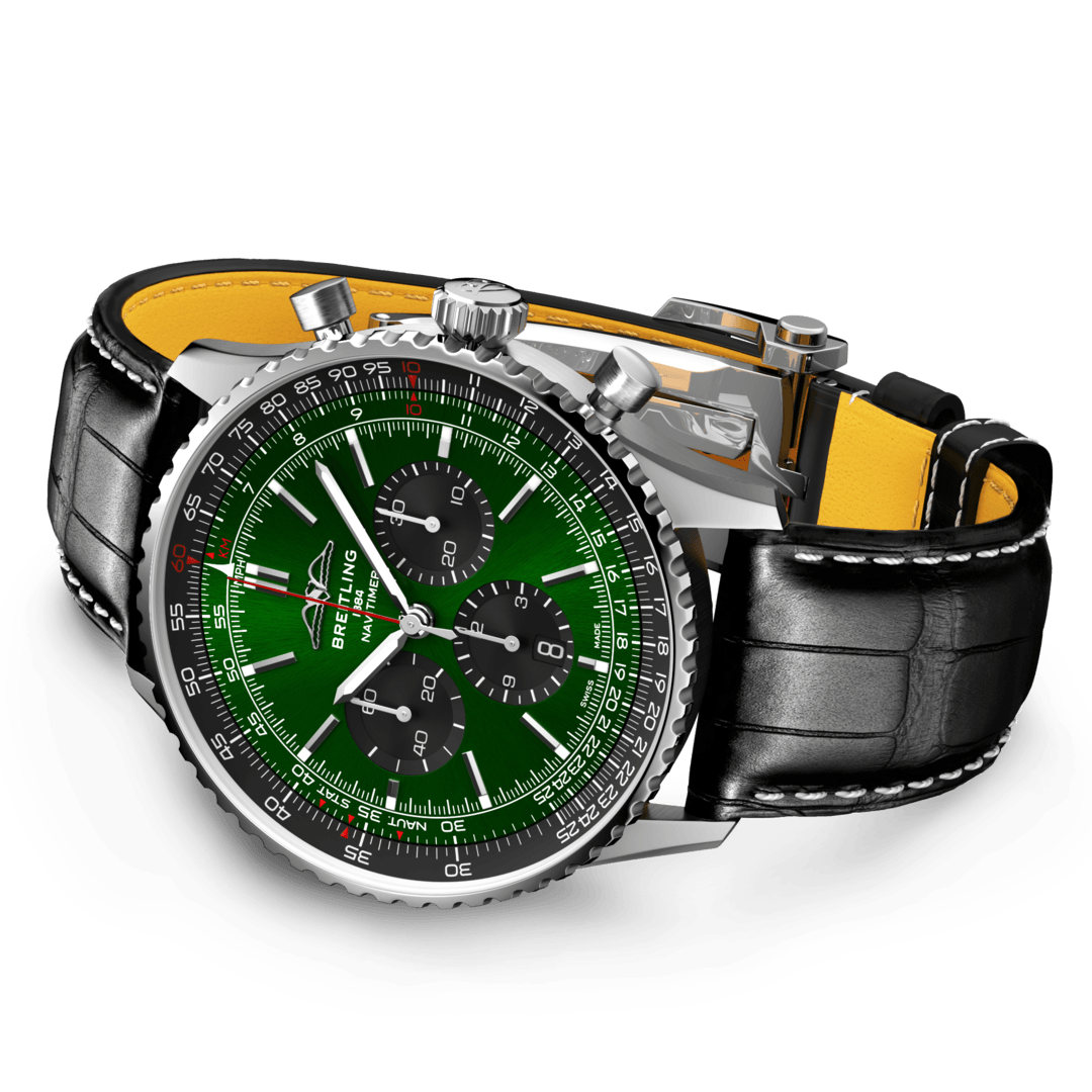 Breitling AB0137241L1P1 Breitling Navitimer B01 Chronograph 46 Grön bakboett
