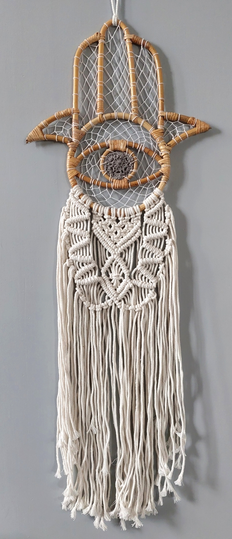 Drömfångare Makramé, Hamsa - 30cm