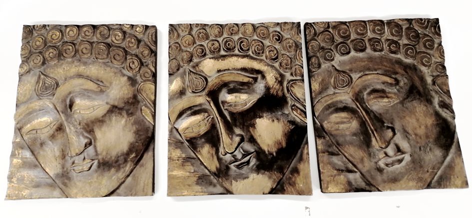 Hand Snidad Buddha Tavla  -Antik Stil