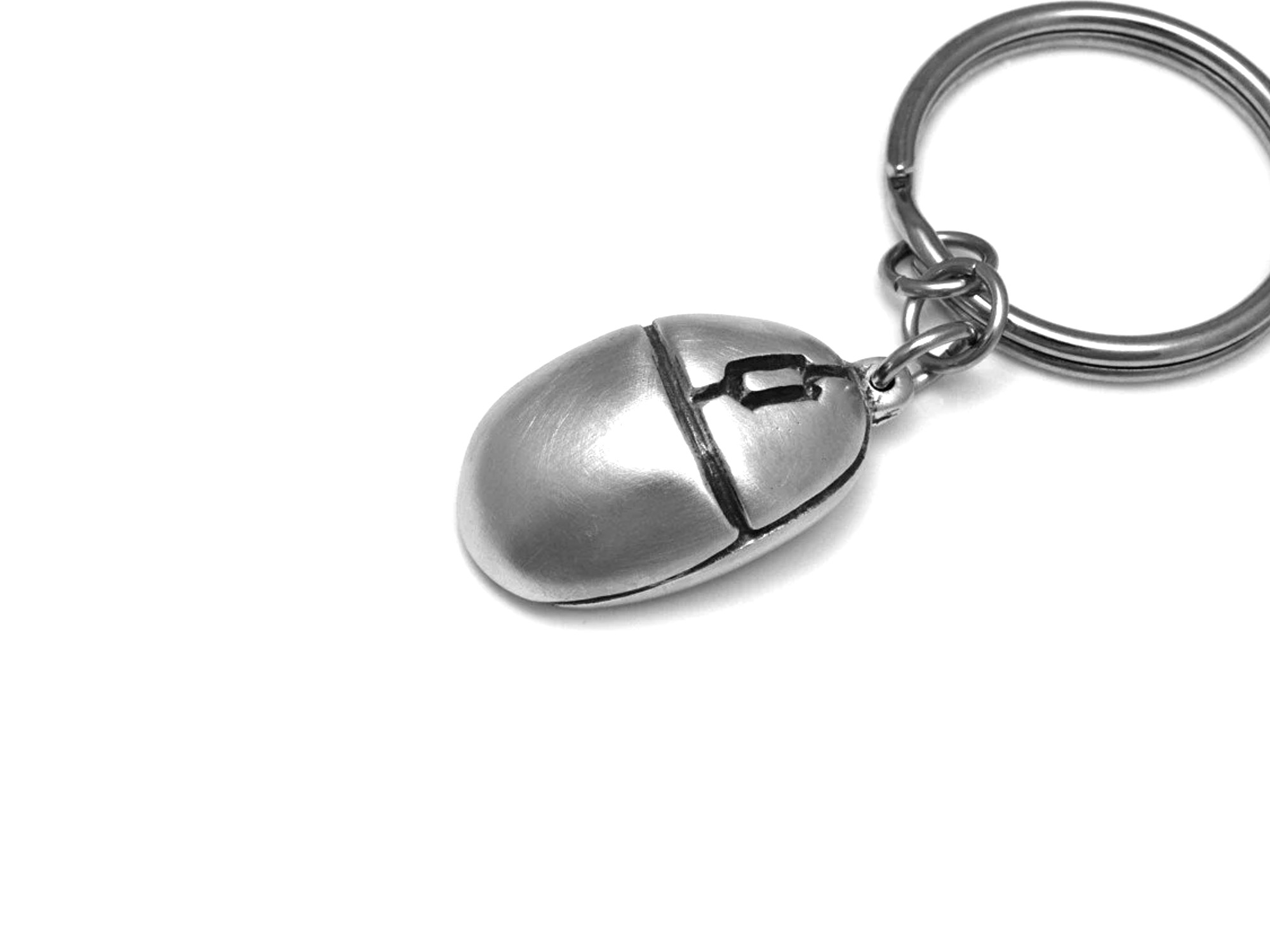 Datormus Nyckelring, Dator Accessoar, Gamer Nyckelhållare i Tenn och Stål - 3