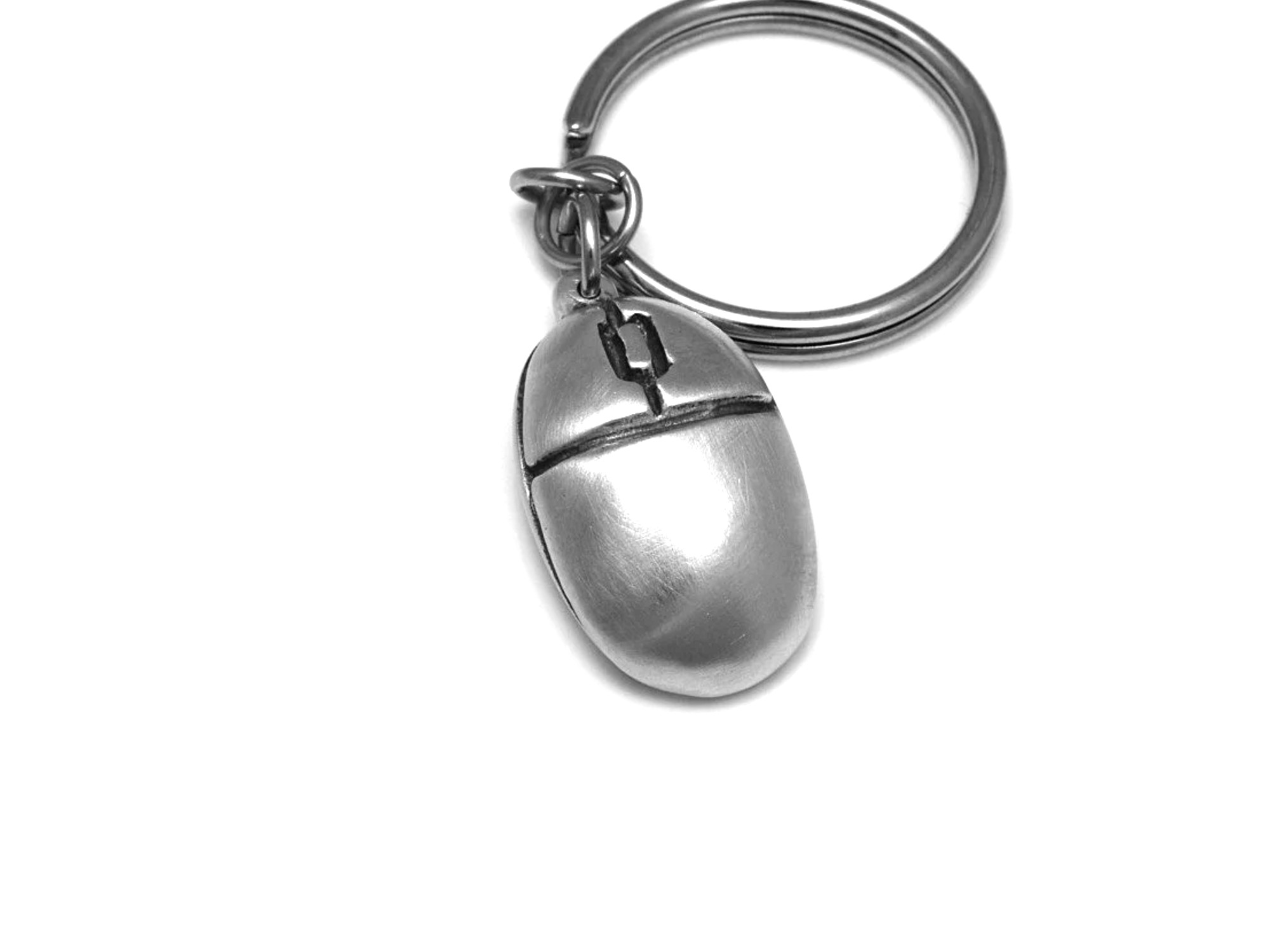 Datormus Nyckelring, Dator Accessoar, Gamer Nyckelhållare i Tenn och Stål - 2