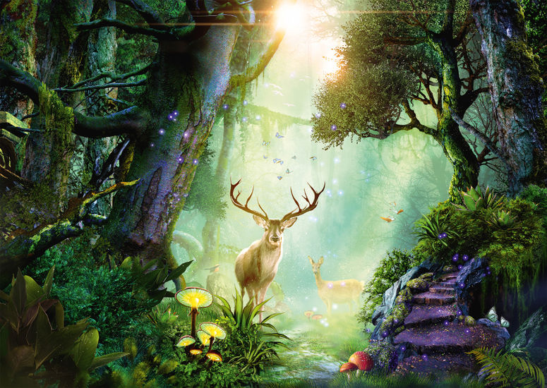Deer in the forest 1000 Bitar Schmidt