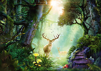 Deer in the forest 1000 Bitar Schmidt