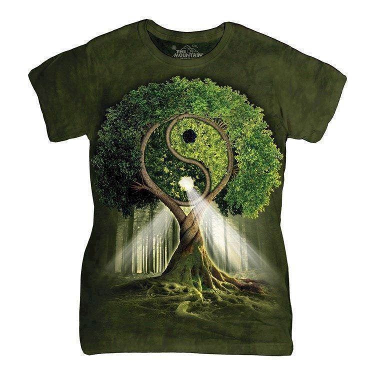Grön Yin Yang Ladies  T-Shirt by The Mountain 