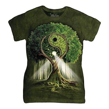Grön Yin Yang Ladies  T-Shirt by The Mountain 