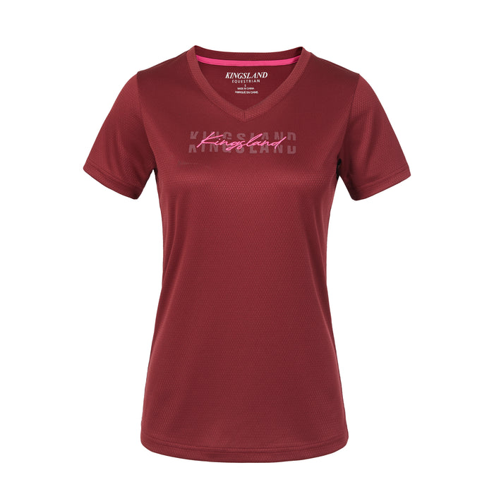 Kingsland Olivia  Ladies V-Neck Shirt New Burgundy