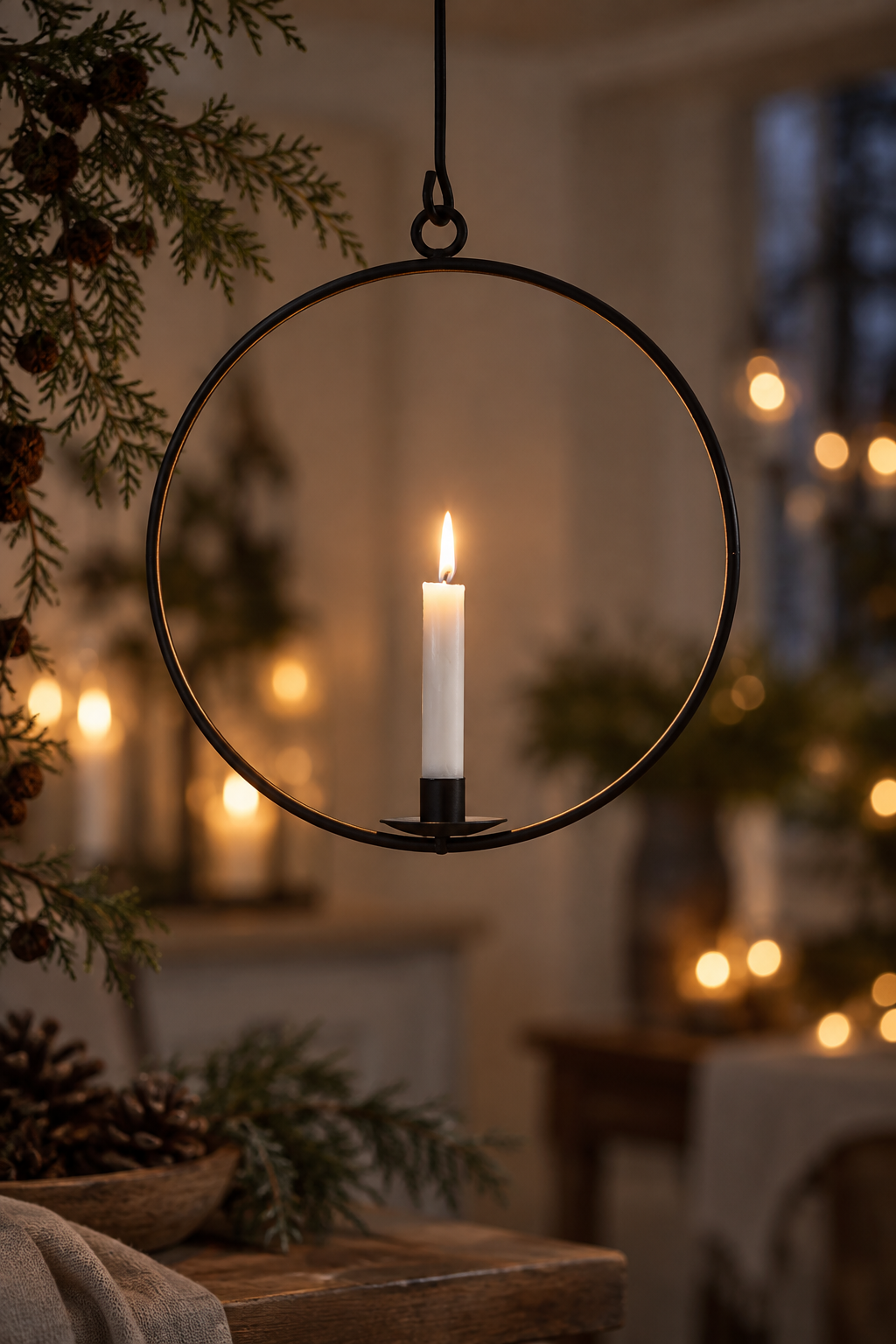 Iron candle ring Ø 36 cm - incl. hanging