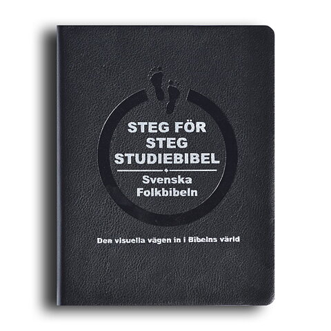 Steg för steg Studiebibel, svart cabraskinn