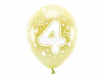 Gul ballon med tallet 4