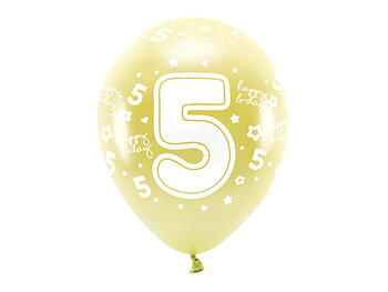 Gul ballon med tallet 5
