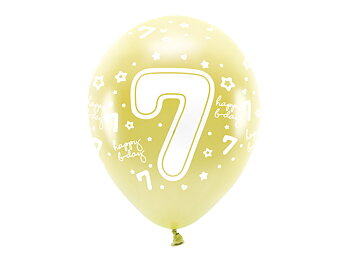 Gul ballon med tallet 7