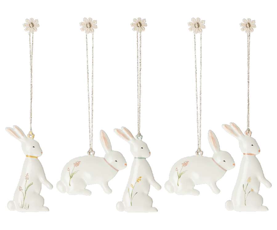 Påskdekoration Easter bunny ornaments 5 st - Maileg - 2