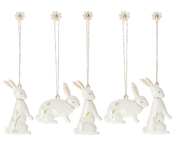 Påskdekoration Easter bunny ornaments 5 st - Maileg