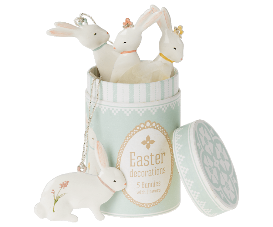 Påskdekoration Easter bunny ornaments 5 st - Maileg