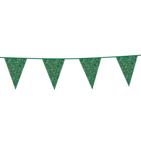 Vimpel Grön Glitter 6 m 