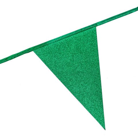 Vimpel Grön Glitter 6 m  - 2