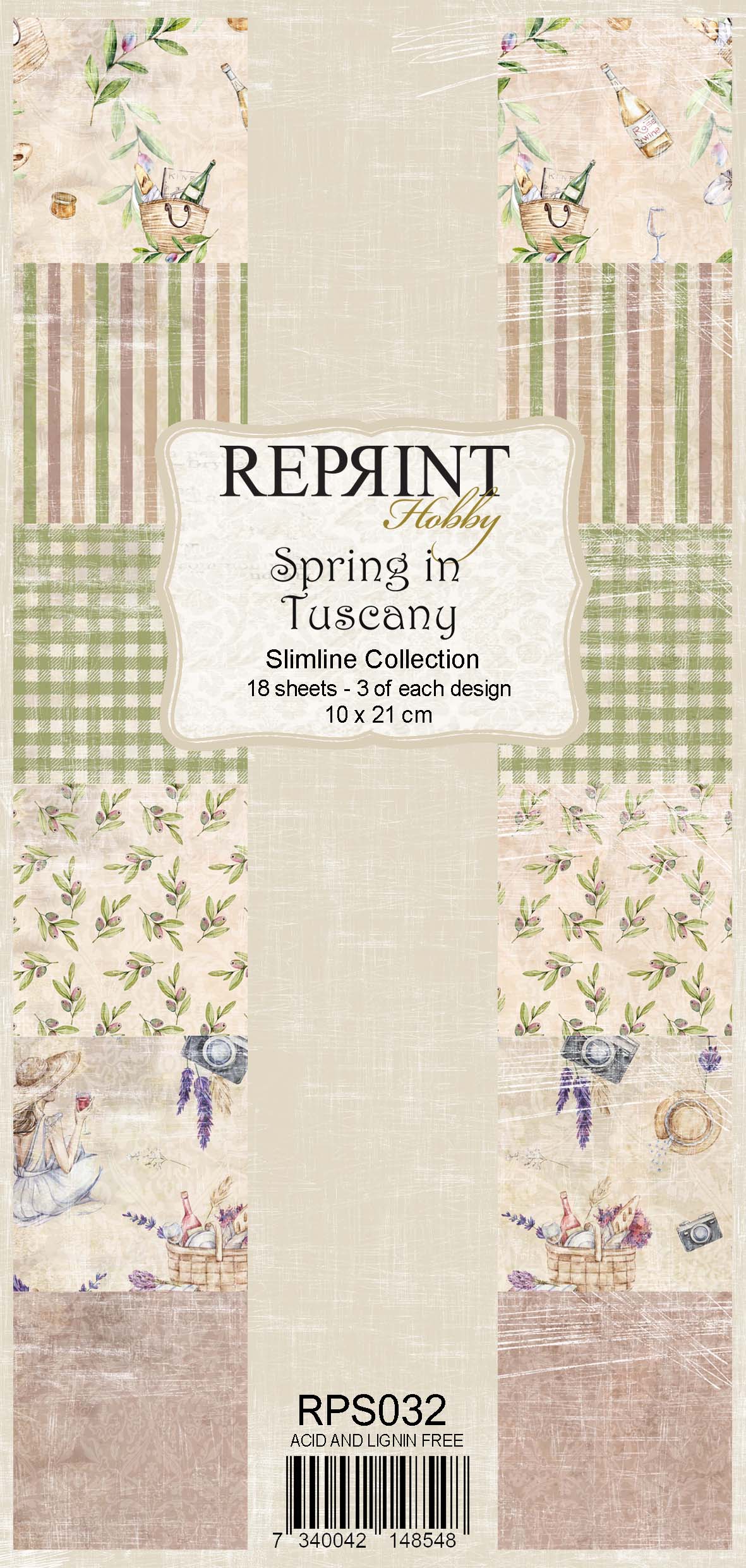 Paperpack Reprint - Slimline -  Spring in Tuscany  pack  6x6