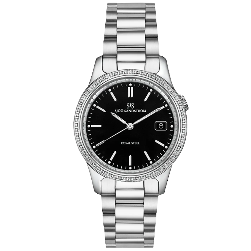 007914 Sjöö Sandström Royal Steel Classic 32 svart diamantkrans