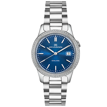 007990 Sjöö Sandström Royal Steel Classic 32 blå diamantkrans