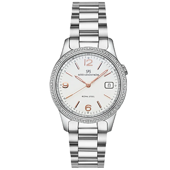 007754 Sjöö Sandström Royal Steel Classic 32 ivory rosé diamantkrans